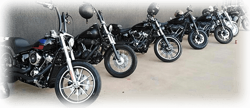 Single Row Of Black Motorcycles - NT Motorcycle Centre
